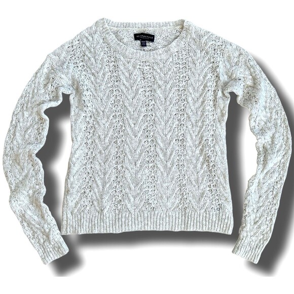 Aéropostale Loose Knit Chevron Sweater size XS Semi-Sheer - Picture 2 of 9